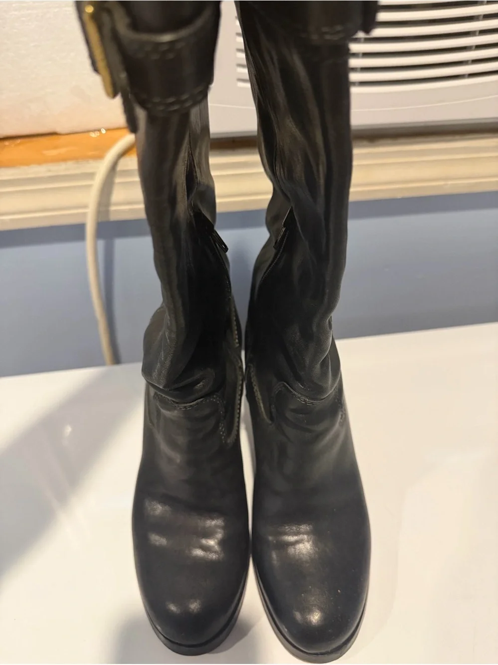 Coach Black Leather Knee-High Women's Boots